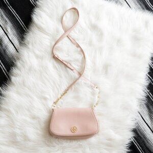 EUC TORY BURCH LANDON INDY PINK CONVERTIBLE CROSSBODY BAG CLUTCH WALLET